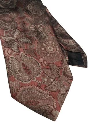 Cravatta vintage pura seta jaquard floreale beige e Borgogna tie silk Krawatte 9,5 cm, brand: Vintage Dressing, condizioni: Ottime, €6.00, €7.00 include la Protezione acquisti Pro