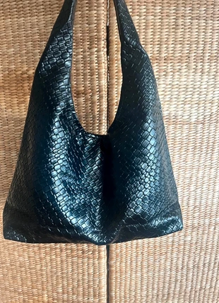 Sac besaces noir style tressé crocodile, brand: COQUETTE, condition: Very good, €15.00, €16.45 includes Buyer Protection