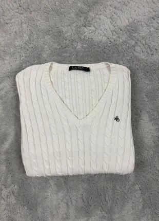 Sweat pull a col V Ralph Lauren blanc pour femme taille s logo brodé, marque: Lauren Ralph Lauren, état: Très bon état, taille: S / 36 / 8, 28,00 €, 30,10 € Protection acheteurs incluse