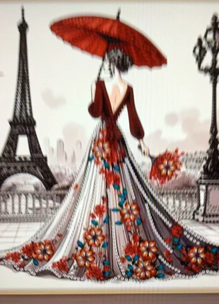 broderie diamant 30*30 cm femme belle epoque, brand: Diamant, condition: Very good, €4.50, €5.43 includes Buyer Protection