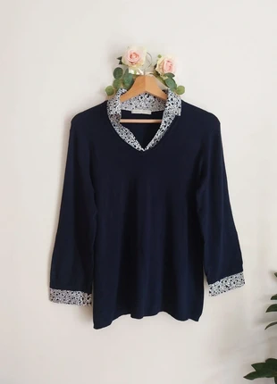 Pull léger bleu marine col & manches chemise attenantes Armand Thiery Taille 38, brand: Armand Thiery, condition: Very good, size: M / 38 / 10, €8.50, €9.63 includes Buyer Protection