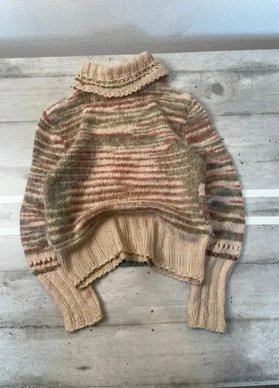 Pull d’hiver femme à col roulé vintage 90s taille S couleur beige multicolore 100% laine, brand: Vintage Dressing, condition: Very good, size: S / 36 / 8, €24.99, €26.94 includes Buyer Protection Pro