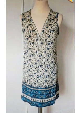 💎 robe femme vintage blanche motif petite fleur bleu t s 36 y2k 90s orcelly, marke: Vintage, zustand: Sehr gut, größe: S / 36 / 8, 10,00 €, 11,20 € inklusive Vinted-Käuferschutz