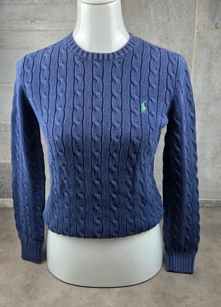 Pull Ralph lauren torsadé bleu col rond round neck sweater taille M, marque: Ralph Lauren, état: Très bon état, taille: M / 38 / 10, 48,00 €, 51,10 € Protection acheteurs incluse