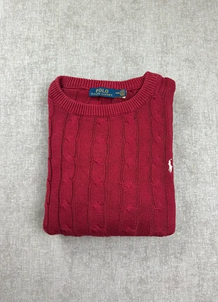 Pull Ralph Lauren torsadée | Taille L homme | bordeaux logo blanc, marca: Ralph Lauren, estado: Muy bueno, tamaño: L, 55,00 €, 58,45 € Protección al comprador Pro incluida