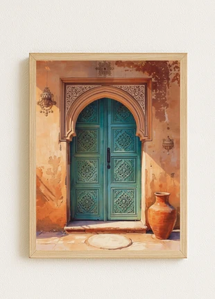 Affiche A4 - Maroc porte vert d'eau, pot en terre cuite, marque: HandyPixel, état: Très bon état, 8,00 €, 9,10 € Protection acheteurs (Pro) incluse