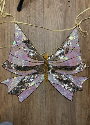 Sequin glitter vlinder top vintage, merk: Top Vintage, staat: Heel goed, maat: M / 38 / 10, € 24,99, € 26,94 inclusief Kopersbescherming