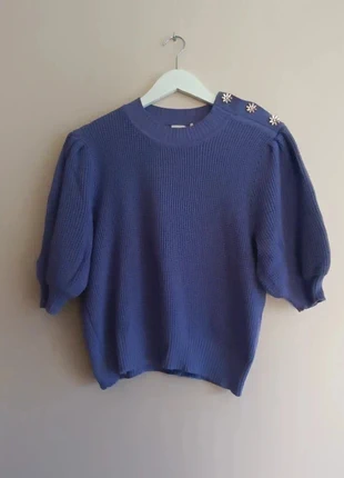 Pull Marie Sixtine violet coton manches bouffantes boutons bijoux, marque: Marie Sixtine, état: Très bon état, taille: M / 38 / 10, 15,00 €, 16,45 € Protection acheteurs incluse