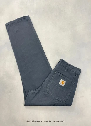 Jean Carhartt wip Gris Single Knee Pant Large Baggy Carpenter Workwear Denim - Taille S w28 #1082, marca: Carhartt, estado: Muito bom, tamanho: PT 38 | W28, €49.00, €52.15 inclui Proteção do Comprador Pro