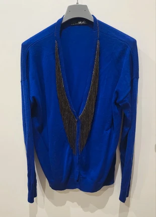 Cardigan con accesorio argentato 100% lana, marque: Liu Jo, état: Très bon état, taille: S / 36 / 8, 19,00 €, 20,65 € Protection acheteurs incluse