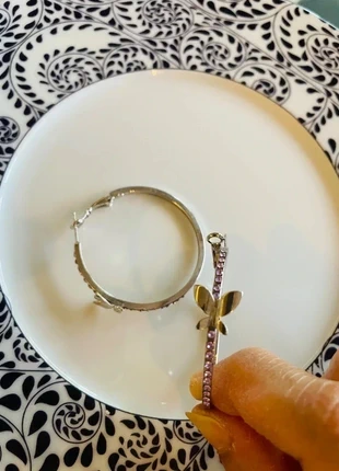 Circle earring with lilac diamonds, brand: Vintage Love, condition: New without tags, €9.99, €11.19 includes Buyer Protection