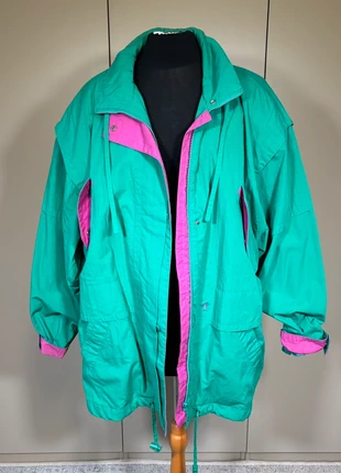 Vintage 80s/90s Funky Windbreaker – Groen met Fuchsia Y2K Colorblock Oversized Retro Jas, marque: Vintage Dressing, état: Très bon état, taille: M / 38 / 10, 23,00 €, 24,85 € Protection acheteurs incluse