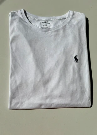 T-shirt Ralph Lauren blanc XL col rond manches courtes old money Saint-Tropez logo brodé bleu marine, marque: Ralph Lauren, état: Neuf sans étiquette, taille: XL, 18,00 €, 19,60 € Protection acheteurs incluse