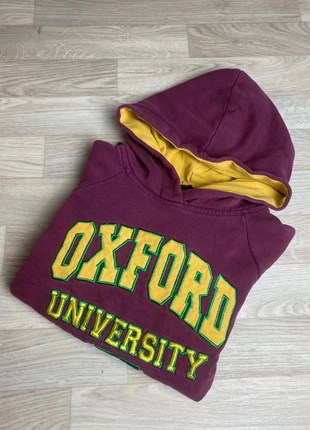 A63 - Sweat à capuche Oxford University bordeaux et jaune - Taille S (G-Crown) - Vintage, merk: Vintage Dressing, staat: Goed, maat: S / 36 / 8, € 8,40, € 9,52 inclusief Kopersbescherming Pro