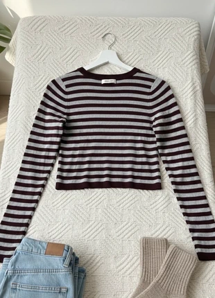 Jersey Vintage de Punto Rayas Granate y Gris Talla S Cropped Pull and Bear, marque: Pull & Bear, état: Neuf sans étiquette, taille: S / 36 / 8, 7,00 €, 8,05 € Protection acheteurs incluse