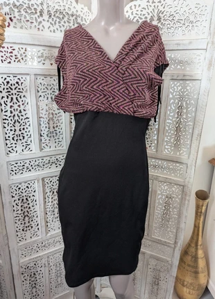 Robe chic Fille à Suivre – Taille M – Coupe cintrée – Noir & haut multicolore graphique B5, brand: fille à suivre paris, condition: Very good, size: M / 38 / 10, €19.99, €21.69 includes Buyer Protection Pro