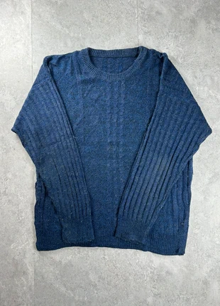149. Pull jacquard vintage 90s col rond crewneck hiver cosy boxy fit | Bleu marine | L/XL, marque: Vintage Dressing, état: Très bon état, taille: XL, 25,00 €, 26,95 € Protection acheteurs (Pro) incluse