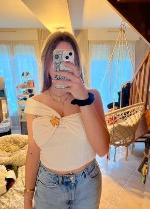 top à fleur, avec bretelles, brand: Shein, condition: Very good, size: M / 38 / 10, €6.00, €7.00 includes Buyer Protection