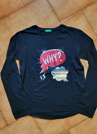 Maglia nera con pailettes Benetton, marque: United Colors of Benetton, état: Très bon état, taille: 14 ans / 164 cm, 8,50 €, 9,63 € Protection acheteurs incluse