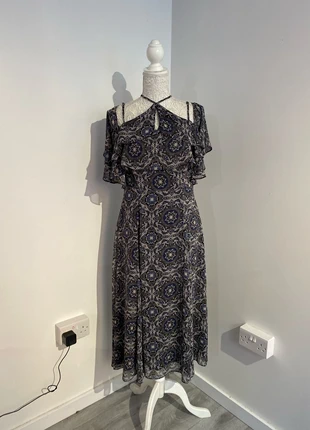 Women’s River Island Blue Patterned Dress – Size 14, brand: River Island, condition: Very good, size: M / UK 12-14, £12.00, £13.30 includes Buyer Protection