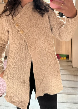 Aran Crafts Ireland 100% Pure New Wool lange kabelvest jas, marca: Aran Crafts, estado: Muito bom, tamanho: L / 40 / 12, €70.00, €74.20 inclui Proteção do Comprador