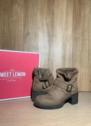 Bottines Sweet Lemon cuir camel femme, talon bloc, boucle métal, style biker chic, pointure 37, marque: Sweet Lemon, état: Très bon état, taille: 37, 20,00 €, 21,70 € Protection acheteurs incluse