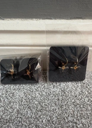 Set of 2: Small Gold Hoops with Black Butterfly Charms, brand: unknown, condition: New with tags, £4.50, £5.43 includes Buyer Protection