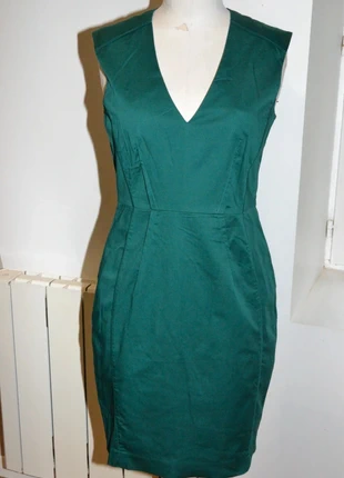 🌿 Robe verte H&M – Élégance naturelle & confort stretch (T38), brand: H&M, condition: Very good, size: M / 38 / 10, €17.00, €18.55 includes Buyer Protection Pro