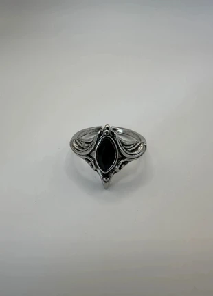 Bague argentée pierre noire, brand: CHROME, condition: Very good, size: Adjustable, €6.99, €8.04 includes Buyer Protection Pro