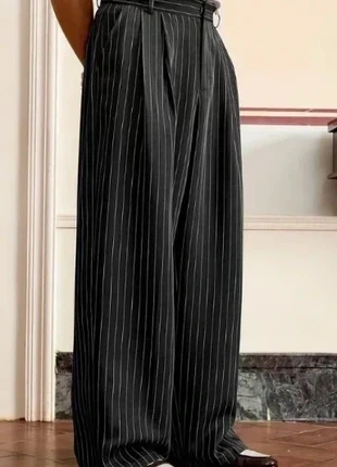 Pantalon à rayures gris et blanc coupe droite style vintage chic élégant - Taille S #PA035, marque: y2k, état: Très bon état, taille: S, 32,90 €, 35,25 € Protection acheteurs incluse