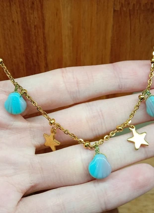 Collana in acciaio inox e vetro, estado: Muy bueno, 18,00 €, 19,60 € Protección al comprador incluida