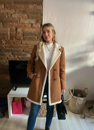 Manteau camel doublé mouton synthétique style aviateur femme, marque: Maison Aurélia, état: Très bon état, taille: M / 38 / 10, 58,00 €, 61,60 € Protection acheteurs incluse