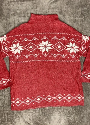 Pull col montant rouge à motifs hiver Vintage, marca: Vintage Dressing, estado: Satisfatório, tamanho: M / 38 / 10, €6.99, €8.04 inclui Proteção do Comprador Pro