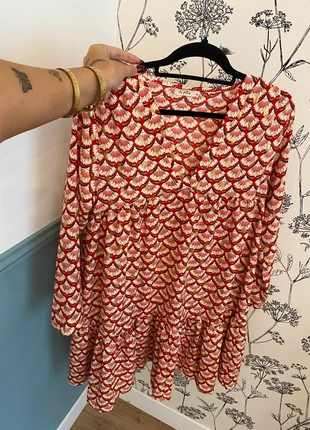 Robe manches longues couleurs automnales, merk: Les Follies, staat: Nieuw zonder prijskaartje, maat: S / 36 / 8, € 7,00, € 8,05 inclusief Kopersbescherming