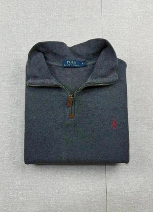 Pull camionneur col roulé avec zip Ralph Lauren gris anthracite logo rouge, taille M, marque: Ralph Lauren, état: Très bon état, taille: M, 41,00 €, 43,75 € Protection acheteurs incluse