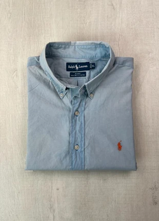 Chemise Ralph Lauren bleu ciel col boutonné coton logo orange brodé XL homme Blake Oxford, marque: Ralph Lauren, état: Très bon état, taille: XL, 45,00 €, 47,95 € Protection acheteurs (Pro) incluse
