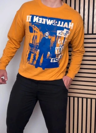 Halloween II Sweatshirt Vintage Orange Imprimé Michael Myers Homme L Très Bon État, marca: Vintage Dressing, estado: Muito bom, tamanho: L, €15.00, €16.45 inclui Proteção do Comprador Pro
