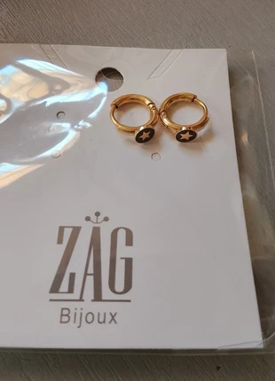 💎Zag Neuf avec étiquette mini créoles acier doré et étoile noire idéal pour un 🎁 de Noël 💎, marca: ZAG, estado: Novo com etiquetas, €18.00, €19.60 inclui Proteção do Comprador