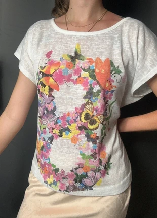 Teeshirt vintage fleuri blanc - taille M 🌸, brand: Vintage Dressing, condizioni: Ottime, taglia: M / IT 42 / EU 38, €6.50, €7.53 include la Protezione acquisti
