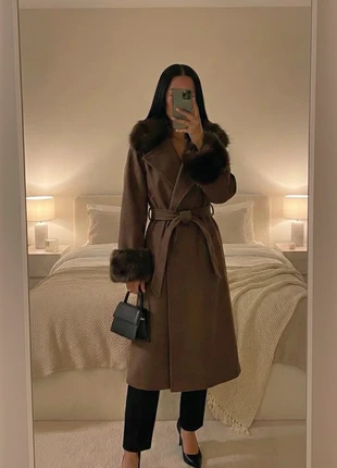 Manteau long en fausse fourrure sur col et manches, brand: Made In Italy, condition: New with tags, size: One size, €45.00, €47.95 includes Buyer Protection