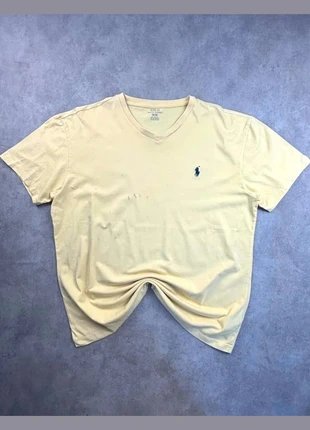 Tee shirt Ralph Lauren | jaune logo brodé marine | taille M, marque: Ralph Lauren, état: Bon état, taille: M, 4,90 €, 5,85 € Protection acheteurs incluse