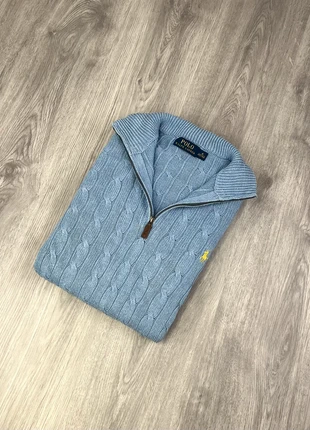 Pull Half-Zip/ Camionneur Torsadé Ralph Lauren Bleu Clair, marque: Ralph Lauren, état: Très bon état, taille: M, 55,00 €, 58,45 € Protection acheteurs incluse