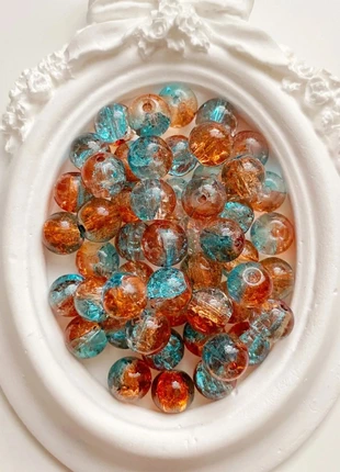 Matériaux DIY : perles en verre, perles rondes de 8 mm, lot de 50 pièces, état: Neuf sans étiquette, 1,00 €, 1,75 € Protection acheteurs (Pro) incluse