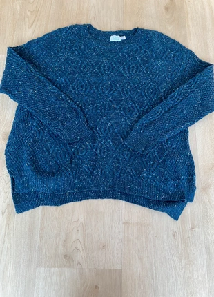 Pull col rond en maille tressé torsadée bleu femme taille XXXL, marca: time & tru, estado: Bom, tamanho: XXXL / 46 / 18, €8.00, €9.10 inclui Proteção do Comprador