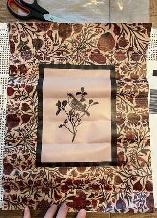 🌿 Tessuto Decorativo Botanico • Uccellino • Stile Vintage, brand: Progetto, condizioni: Ottime, €2.00, €2.80 include la Protezione acquisti