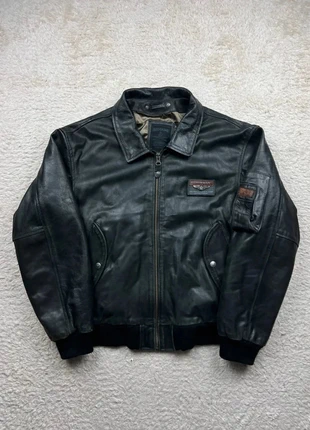 Blouson cuir Aviateur Redskins vintage US 90's - cuir noir - XL homme, marque: Redskins, état: Très bon état, taille: XL, 144,00 €, 151,90 € Protection acheteurs incluse
