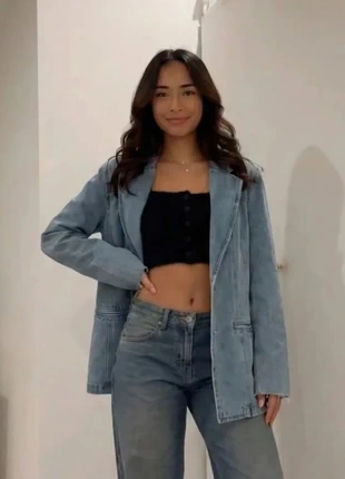 Blazer denim clair oversize, coupe droite moderne taille M, marke: shawlly, zustand: Sehr gut, größe: M / 38 / 10, 59,00 €, 62,65 € inklusive Vinted-Käuferschutz