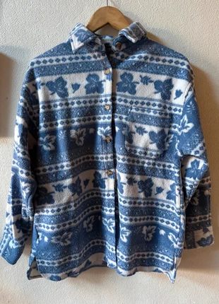 Surchemise polaire vintage motifs bleus – Taille unique, marque: Vintage Dressing, état: Bon état, taille: M, 6,00 €, 7,00 € Protection acheteurs incluse