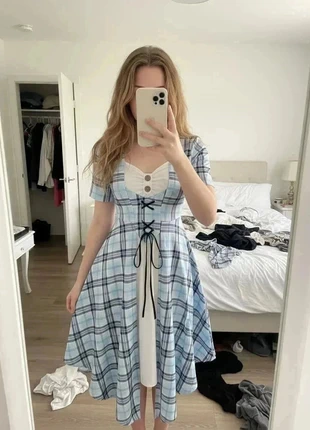 robe corset à carreaux bleu et blanc style cottagecore #063, marque: Rêve Champêtre, état: Très bon état, taille: M / 38 / 10, 49,99 €, 53,19 € Protection acheteurs incluse