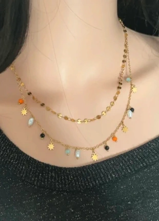 Collier charms en acier, inoxydable, style bohème, cadeau🎄🎅, marque: Boutique Parisienne, état: Neuf sans étiquette, 8,90 €, 10,05 € Protection acheteurs (Pro) incluse